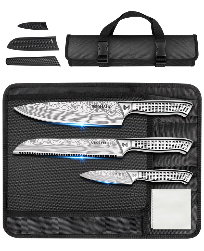 MOSFiATA 6pcs knife set，Japanese Stainless Steel Knife Sets for Kitchen with Oxford cloth storage bag Dishwasher Safe, For Outdoor - Image 1