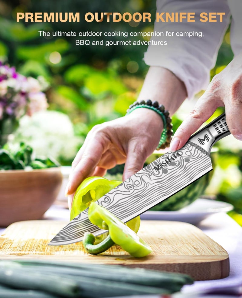 MOSFiATA 6pcs knife set，Japanese Stainless Steel Knife Sets for Kitchen with Oxford cloth storage bag Dishwasher Safe, For Outdoor - Image 5