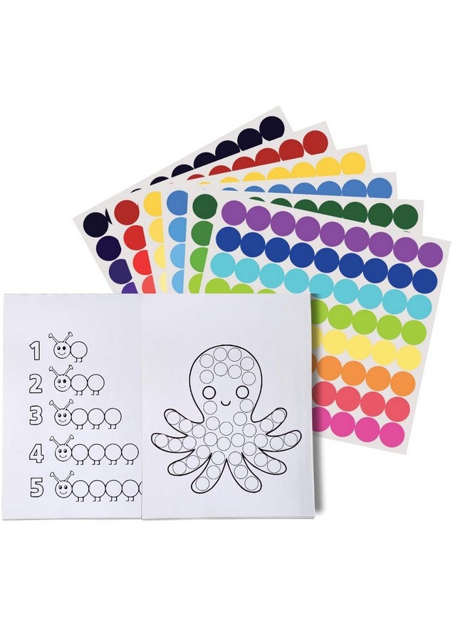 كوكوموكو كيدز ملصقات CocoMoco Kids المميزة بنقاط للأطفال مع 123 ملصقًا من حروف الأبجدية والحيوانات - أكثر من 2000 ملصق دائري، لوازم حرفية ممتعة للفتيات، تدوين اليوميات، وضع العلامات، والتنظيم (عبوة من 10 قطع) - Image 1