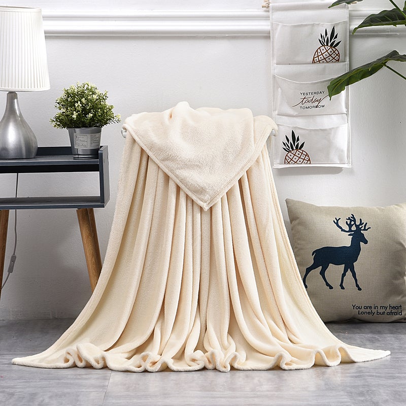 Thick Solid Color Flannel Blanket Coral Fleece Pet Blanket Flannel Blanket Plain Coral Fleece Blanket - Image 5