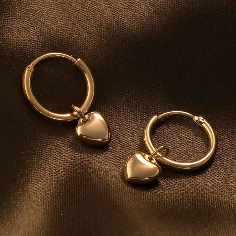 Palmonas PALMONAS 18k Gold Plated Small Heart Hoop Earrings for Women