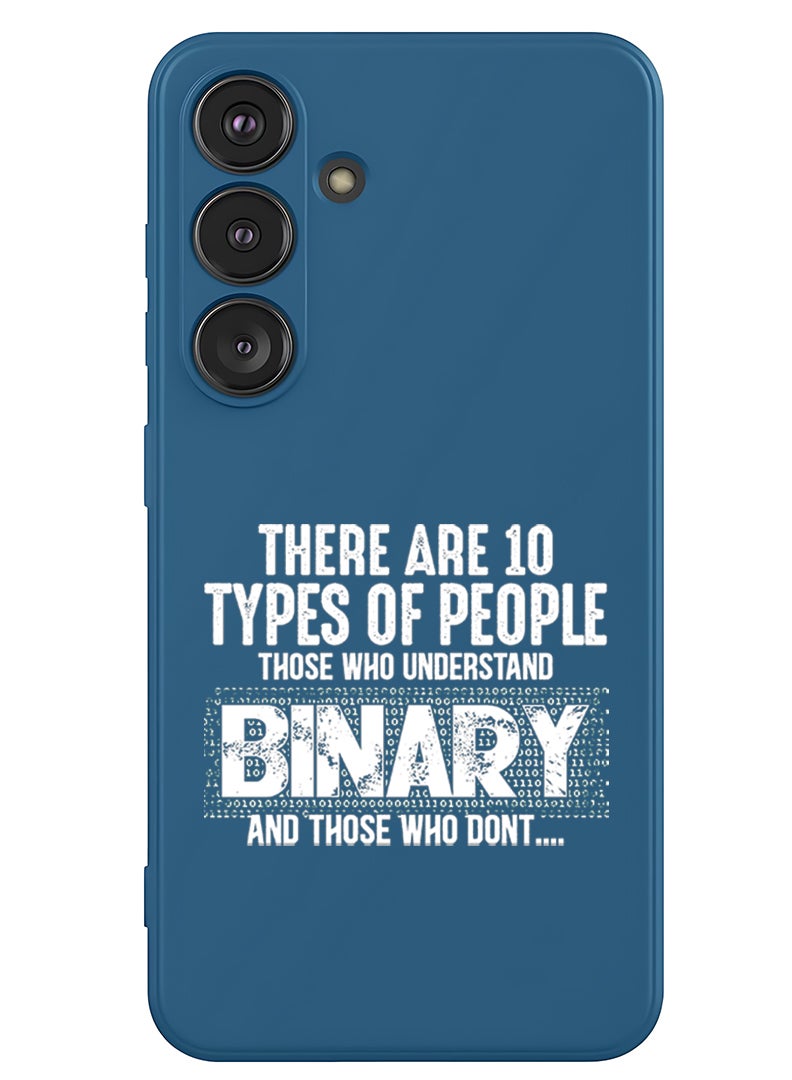 Theodor Protective Slim Fit Case Liquid Silicone Cover with Full Body Protection Anti-Scratch Shockproof Case For Samsung Galaxy S25 (Blue) - Binary White - Image 1