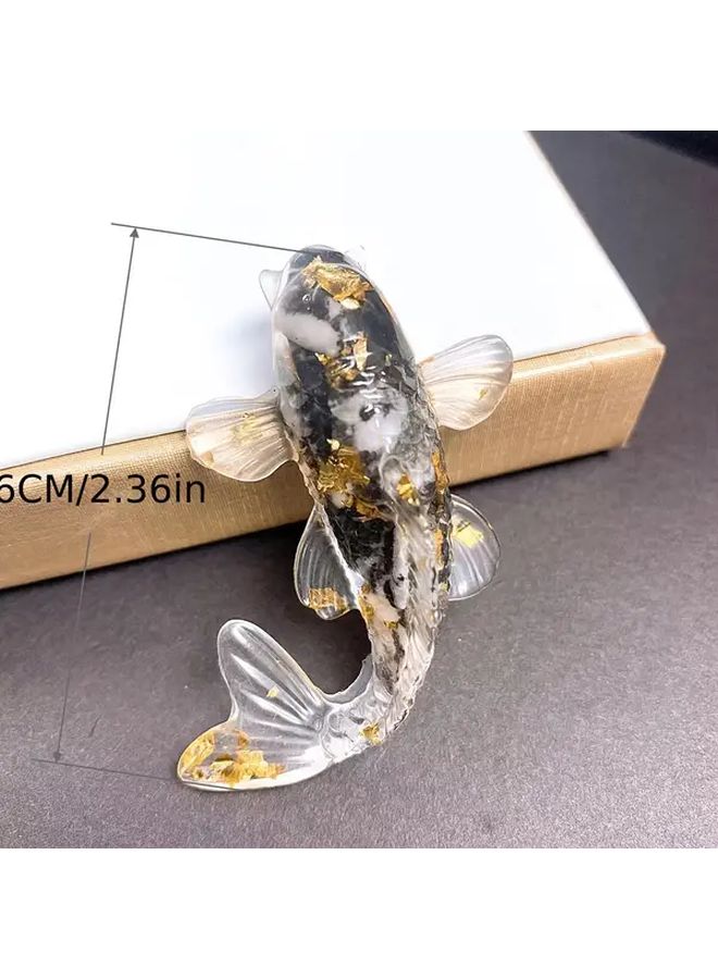 Lapis Lazuli Crystal Dropping Glue Fish Koi Ornament Office Desktop Car Home Decor Gift - Image 4