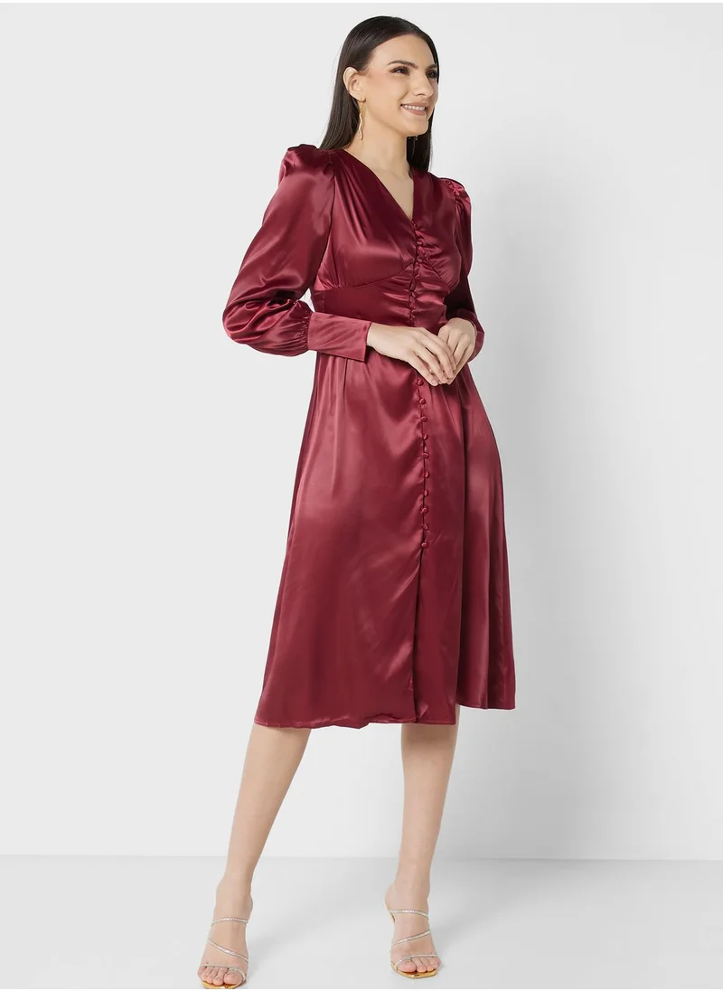 ELLA Puff Sleeve Detail Dress