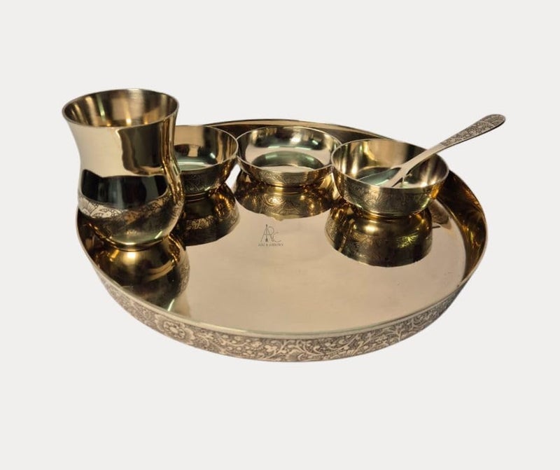 ARC & ARROWS Pure Source India Bronze Kansa Thali Set of 6 Pieces - Image 2