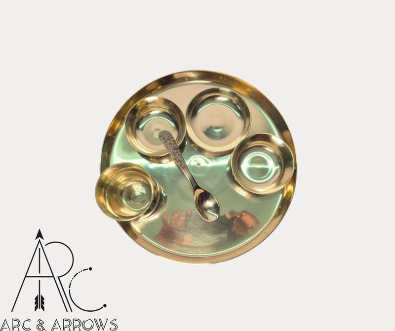 ARC & ARROWS Pure Source India Bronze Kansa Thali Set of 6 Pieces - Image 5