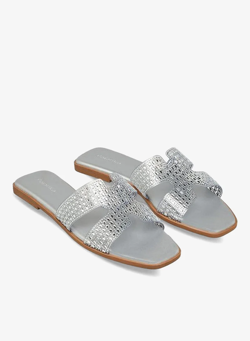 Paprika Women Embellished Slip-On Flat Sandals Ramadan Collection