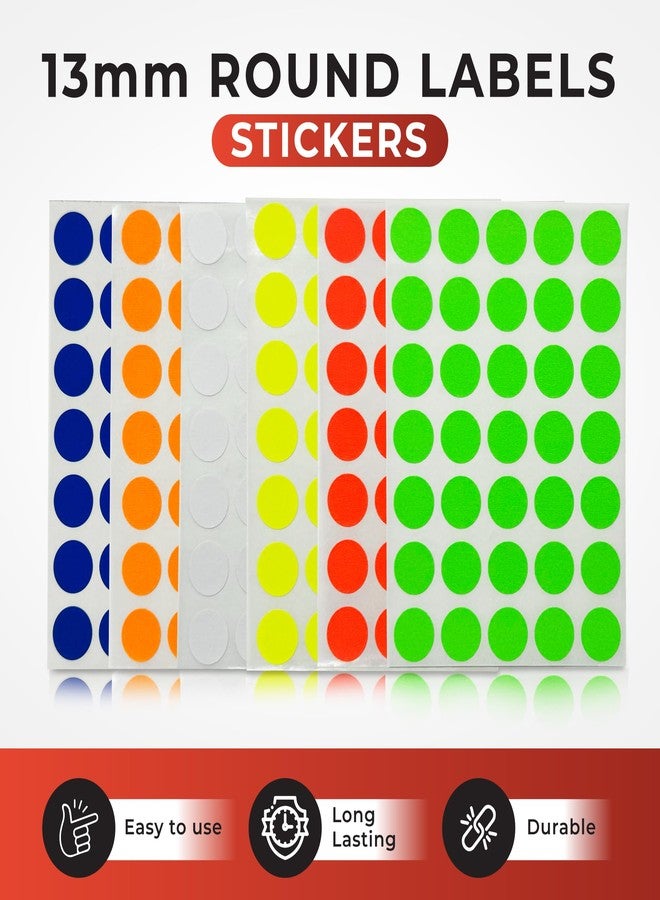 Janrax Pack of 140 Self Adhesive Blue 13mm Round Labels - Stickers - Image 2