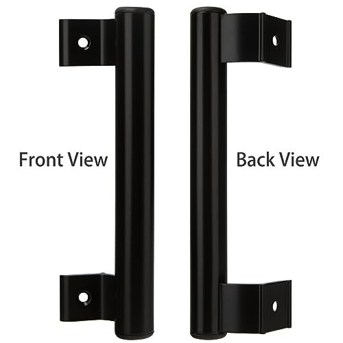 KOXHERO Sliding Door Handle 8 in Metal Barn Door Pull Replacement-for 6.5IN Screw Hole 2Pack Black Patio Door Handle Aluminum Alloy Hardware for Old/Damaged Door Pull for Patio Glass Door - Image 3