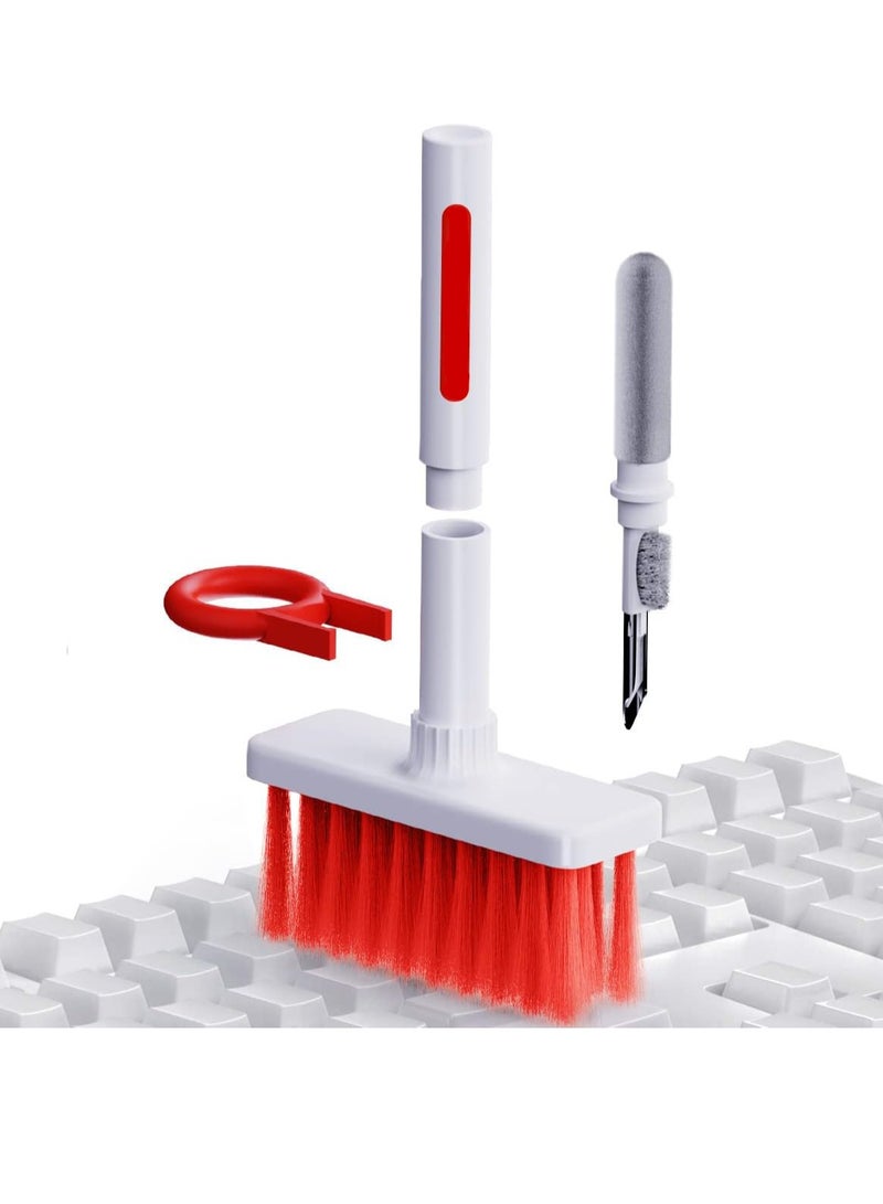 DUSALA Cleaning Soft Brush Keyboard Cleaner 5 in 1 Multi Function Computer Cleaning Tools Kit Corner Gap Duster Keycap Puller Removal Multi Brush for PC Laptop Airpods Pro Camera Lens Red - Image 2