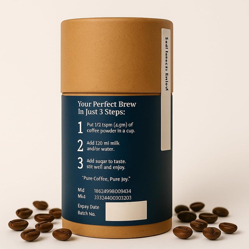 Beany Day - Premium Agglomerated Instant Coffee Powder | 80 gm | 100% Agglomerated | 40 Cups of Strong Fresh Coffee Powder Without Chicory - Image 3