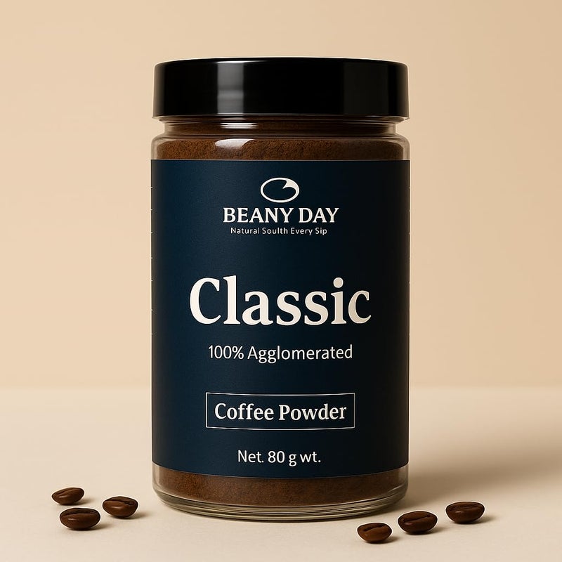 Beany Day - Premium Agglomerated Instant Coffee Powder | 80 gm | 100% Agglomerated | 40 Cups of Strong Fresh Coffee Powder Without Chicory - Image 2