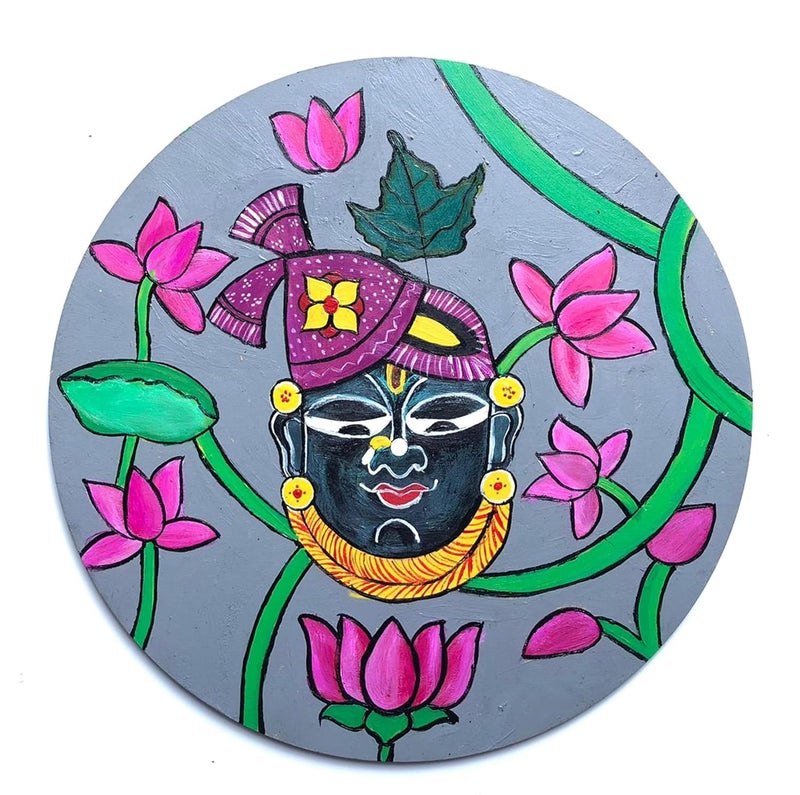 HIART24 HiART 24 Lord SHREENATHAJI PRE Marked Wooden MDF Base Mandala Rangoli CutOut Art Crafts 4 Kids Keychain Work Home Room DCOR Artistic DIY Work Art - Image 5