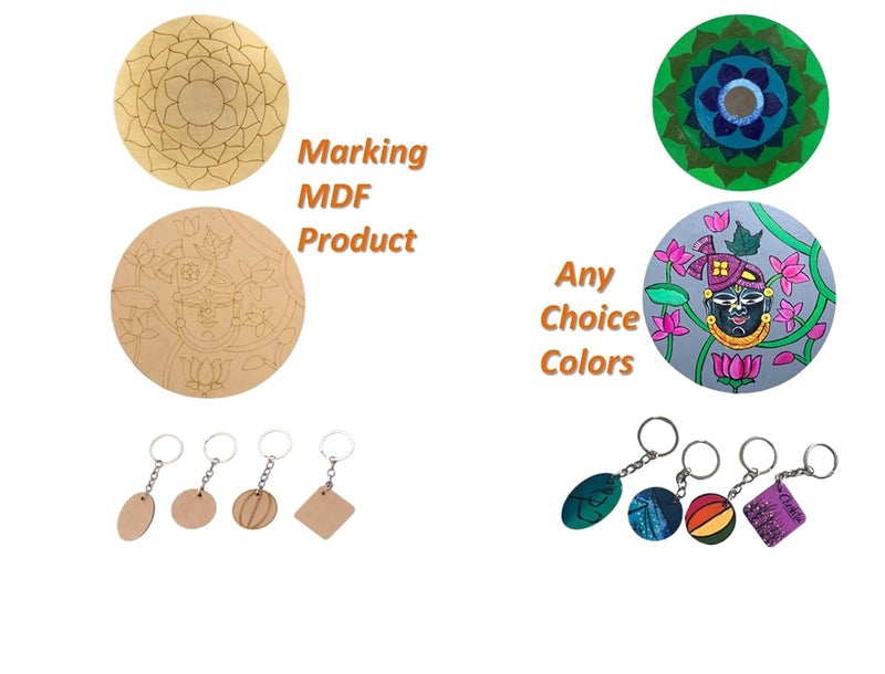 HIART24 HiART 24 Lord SHREENATHAJI PRE Marked Wooden MDF Base Mandala Rangoli CutOut Art Crafts 4 Kids Keychain Work Home Room DCOR Artistic DIY Work Art - Image 3
