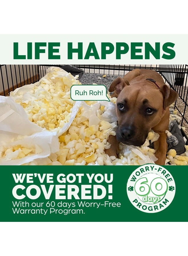 Furhaven Orthopedic Dog Bed for Large Dogs w/ Removable Washable Cover, For Dogs Up to 75 lbs - Ultra Plush Faux Fur & Suede Luxe Lounger Contour Mattress - Cream, Jumbo/XL - Image 2