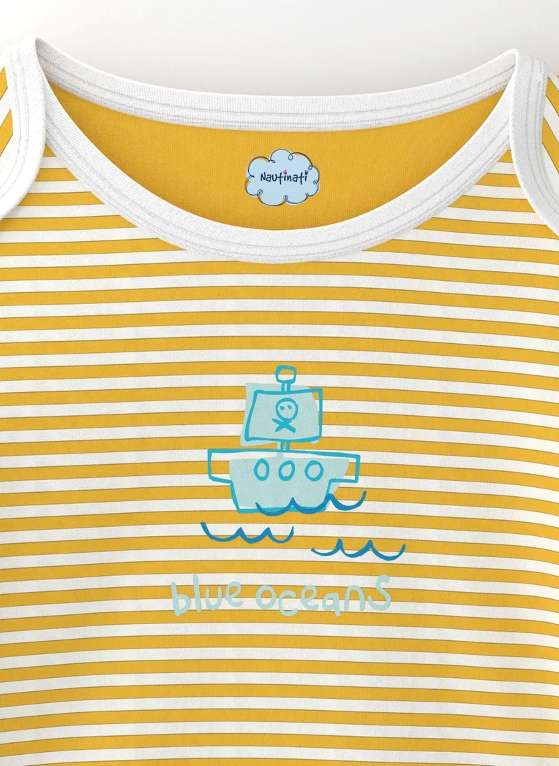 نوتيناتي Nautinati Infants' Cotton Pack of 2 Ocean Print Bodysuit