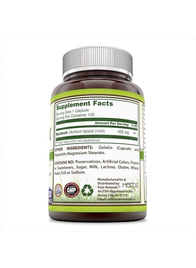 Pure Naturals Burdock Root 425mg 120caps  - Image 3