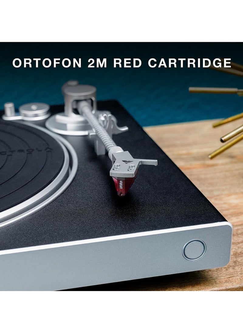 VICTROLA Victrola Hi-Res Carbon Vinyl Record Player, Ortofon 2M Red Cartridge, aptX Adaptive Bluetooth Connectivity, Gold Plated RCA & Preamp Output, Stylish & Sleek Bluetooth Record Player Turntable  - Image 3