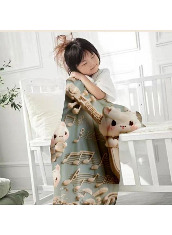 عام بطانية رقيقة من الفانيلا الكرتونية للأطفال أو الطلاب (دافئة ومريحة ومناسبة للنوم والألعاب) 100 سم * 150 سم - 378 - Image 3