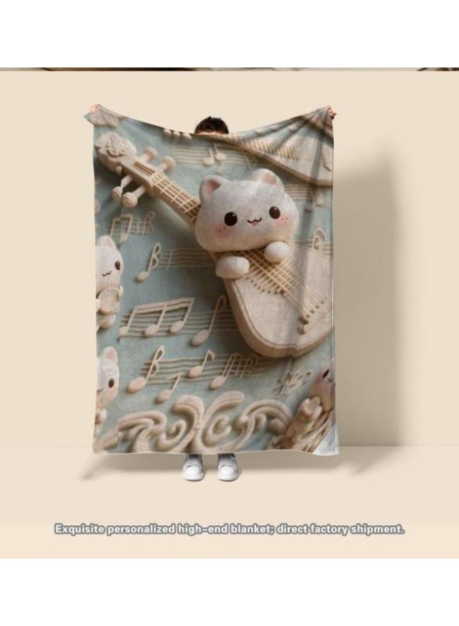 عام بطانية رقيقة من الفانيلا الكرتونية للأطفال أو الطلاب (دافئة ومريحة ومناسبة للنوم والألعاب) 100 سم * 150 سم - 378 - Image 1