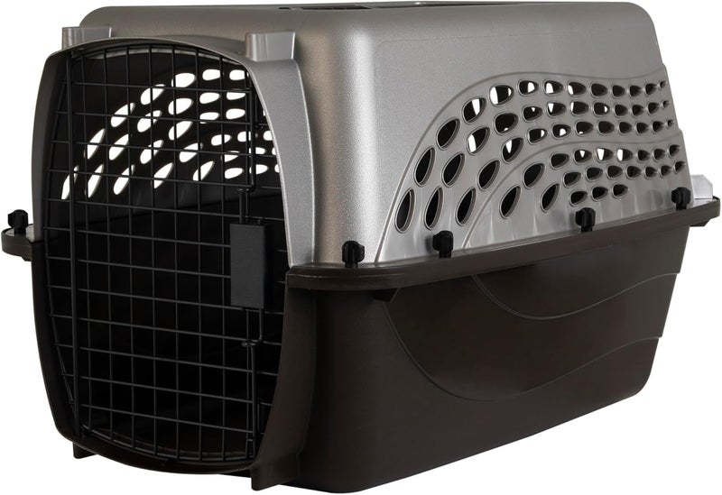 Petmate Two Door Pet Kennel for Pets up to 15 Pounds, Tan/Brown, 24" Long - Image 1