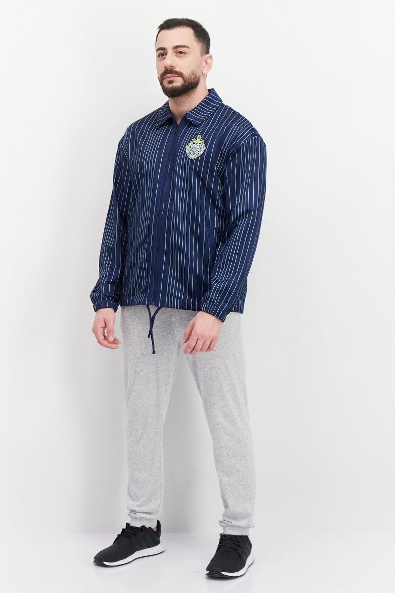 FILA Men Sportswear Fit Long Sleeve Brand Logo Track Jackets, Blue Combo - Image 3