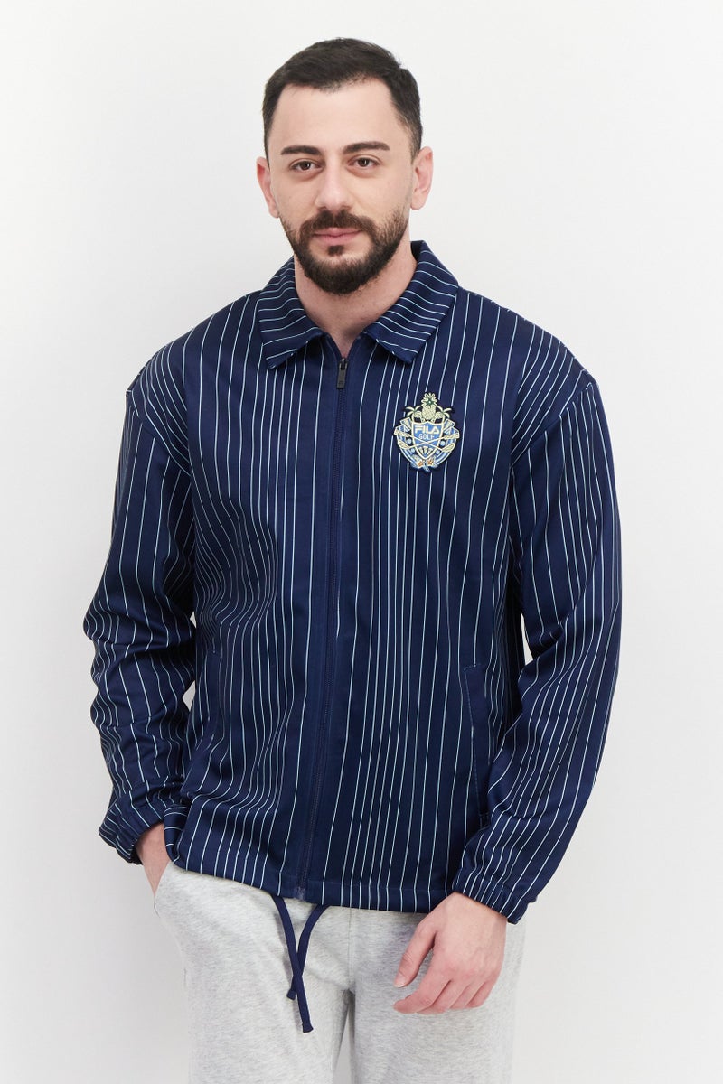 FILA Men Sportswear Fit Long Sleeve Brand Logo Track Jackets, Blue Combo - Image 1