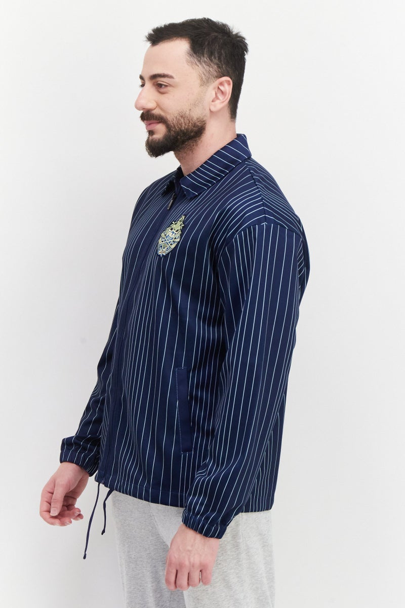 FILA Men Sportswear Fit Long Sleeve Brand Logo Track Jackets, Blue Combo - Image 4