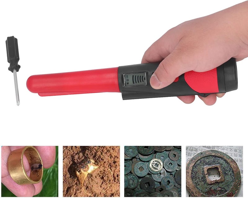 OUKA Metal Detector Handheld Wand Pinpointer-Professional Waterproof Pin Pointer High Sensitivity Portable Search Treasure Pinpointing Finder Probe,360° Scanning Unearthing Treasure Finder(red) - Image 5