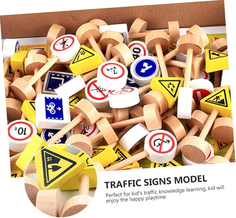 50 قطعة من مجموعة لعب إشارات المرور لعبة طريق تعليمية للأطفال تعزز المهارات المعرفية الحركية - Image 4