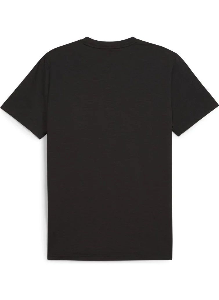 بوما Run Slogan Men's Black Round Neck T-Shirt