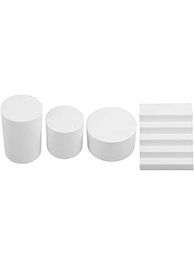 Polished Foam Geometric Cube 4Pcs Set Product Photo Props Round Circles Cosmetic Background Decor - Image 1