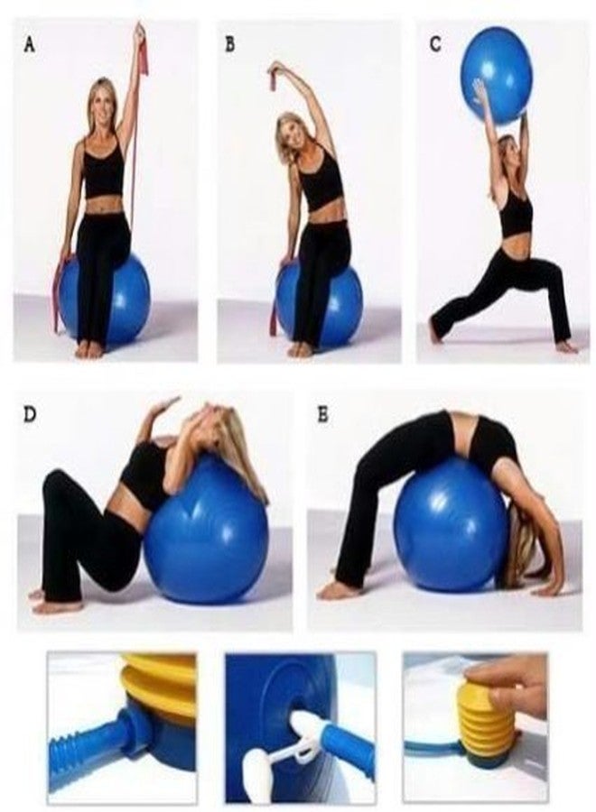 GBEX Gym Ball Fitness Exercise Yoga Ball Gymnastic Ball Anti Burst and Slip Resistance with Foot Pump for Men and Women - - Image 4