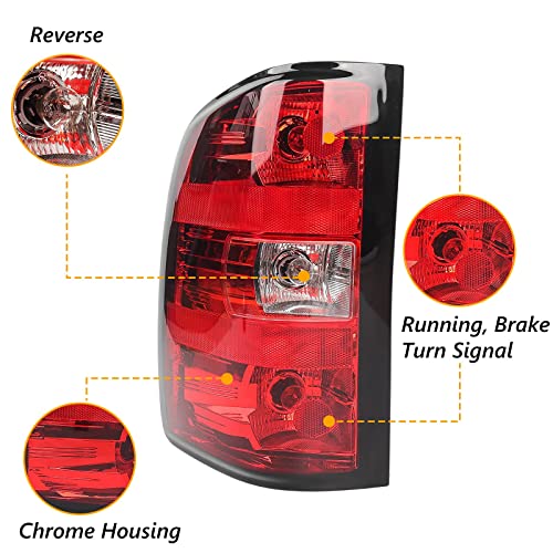 Huray Tail light Assembly for Chevy Silverado 2007-2013 1500 2500 HD 3500 HD OE Style Rear Brake Lamp 25958482 GM2800207 (Left) - Image 3