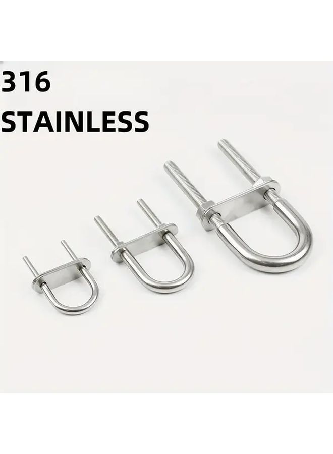 Marine Grade 316 Stainless Steel U Bolts 6mm X 90mm With Nylon Collar - Image 1
