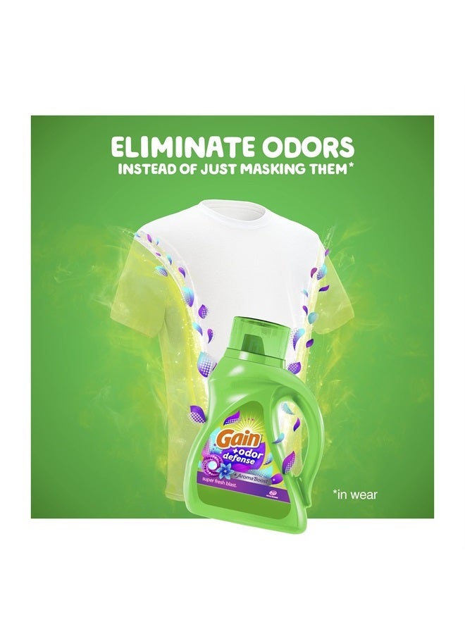 Gain + Odor Defense Laundry Detergent Liquid Soap, 2-Pack, Super Fresh Blast Scent, 65 Fl Oz Each - Image 3