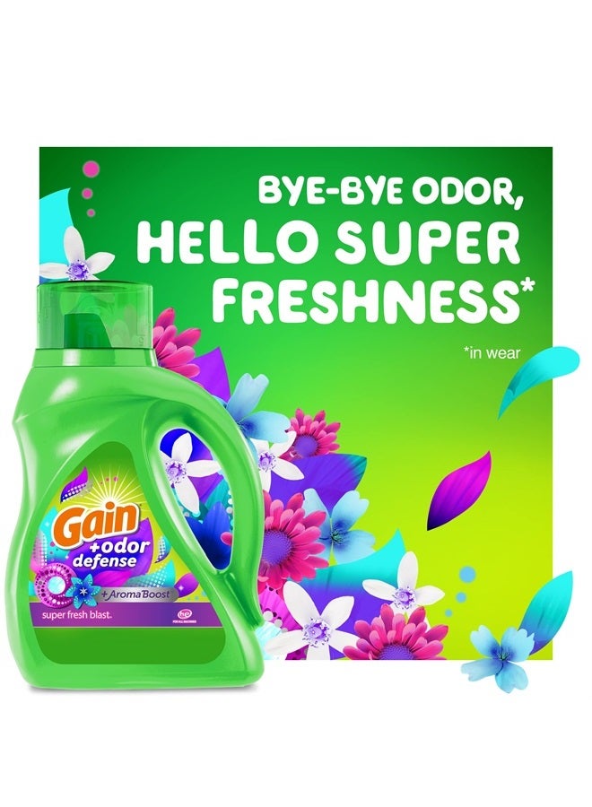 Gain + Odor Defense Laundry Detergent Liquid Soap, 2-Pack, Super Fresh Blast Scent, 65 Fl Oz Each - Image 4