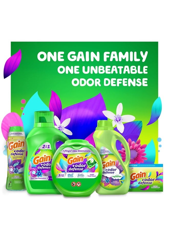 Gain + Odor Defense Laundry Detergent Liquid Soap, 2-Pack, Super Fresh Blast Scent, 65 Fl Oz Each - Image 2