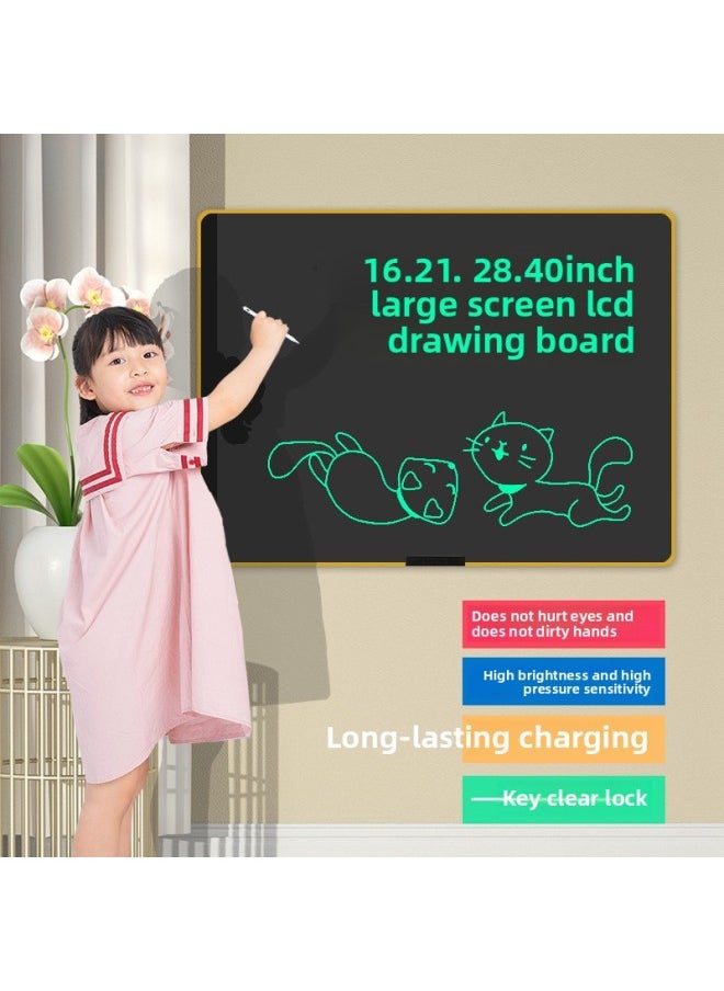 Generic - 16.21.24.28.40 Inch Large Size Double Panel Narrow Frame LCD Drawing Board Charging LCD Writing Board Primary School-Color:Monochrome Handwriting-Specifications:40inch Pastel Double-panel (high-brightness Colorful Handwriting) - Image 1