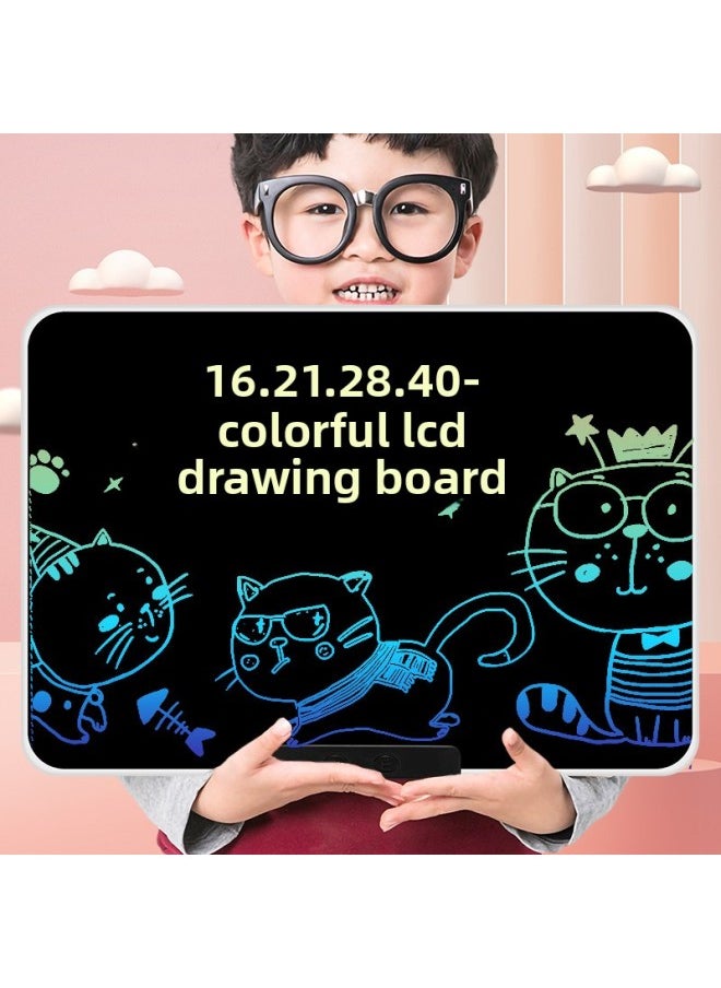 Generic - 16.21.24.28.40 Inch Large Size Double Panel Narrow Frame LCD Drawing Board Charging LCD Writing Board Primary School-Color:Monochrome Handwriting-Specifications:40inch Pastel Double-panel (high-brightness Colorful Handwriting) - Image 1