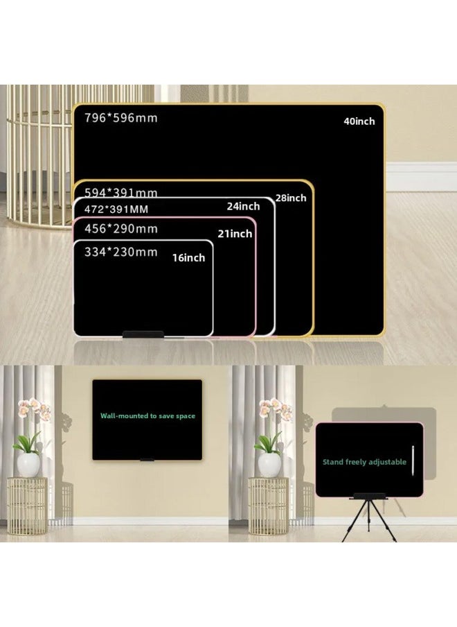 Generic - 16.21.24.28.40 Inch Large Size Double Panel Narrow Frame LCD Drawing Board Charging LCD Writing Board Primary School-Color:Monochrome Handwriting-Specifications:40inch Pastel Double-panel (high-brightness Colorful Handwriting) - Image 1