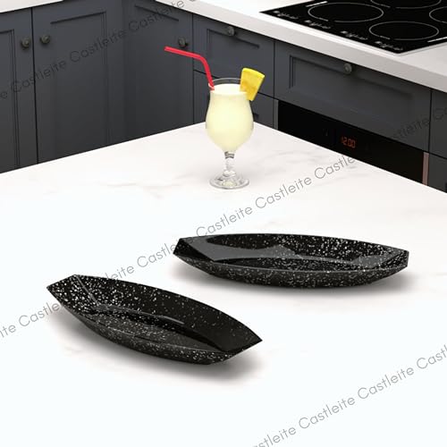 Castleite Multi-Purpose Kitchen Serving Platter: Deluxe Melamine Crockery Set of 2 - Versatile Chip and Dip Tray for Snacks, Starters & Desserts (Orleans) - Image 3