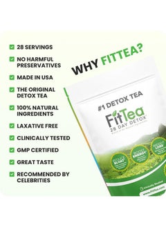 Fittea The ORIGINAL Fit Tea 28 Day Detox Tea - Detox Cleanse Tea for Women and Men - Clinically Tested Slim Tea Detox Drink  - Image 3
