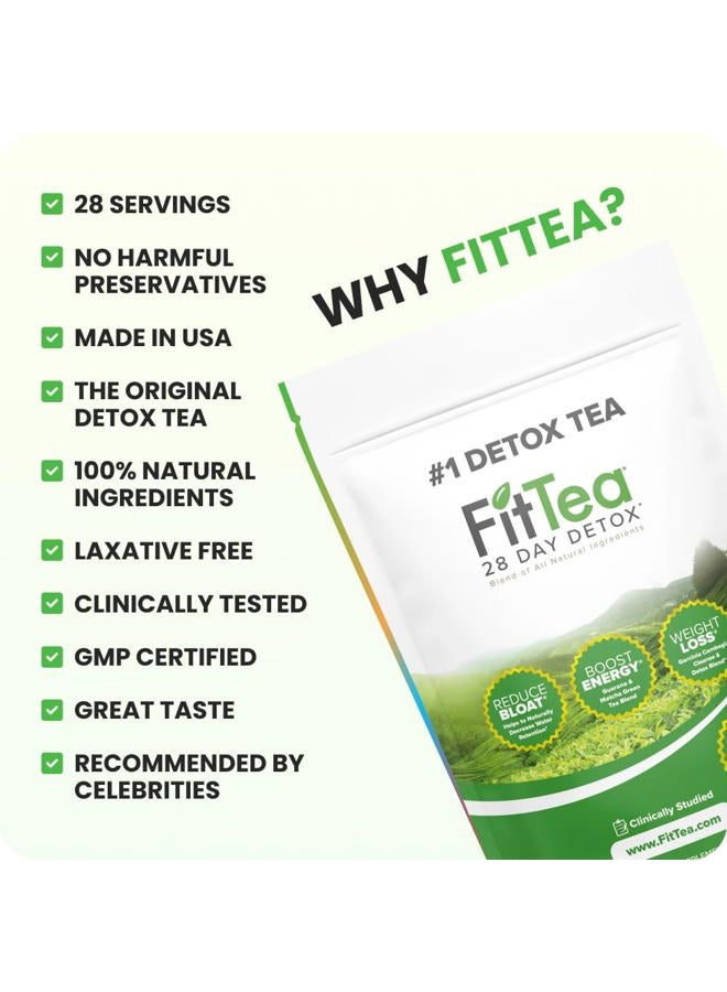 Fittea The ORIGINAL Fit Tea 28 Day Detox Tea - Detox Cleanse Tea for Women and Men - Clinically Tested Slim Tea Detox Drink - Image 3