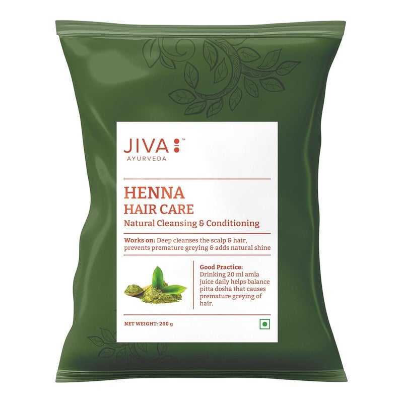 Jiva Henna Hair Care Powder 200 g  100 Pure  Natural  Cleans  Nourishes Hair  Roots And Provides Natural Color  Shine  Helps With Dandruff Itchy Scalp  Frizzy Hair Pack of 2 - Image 2