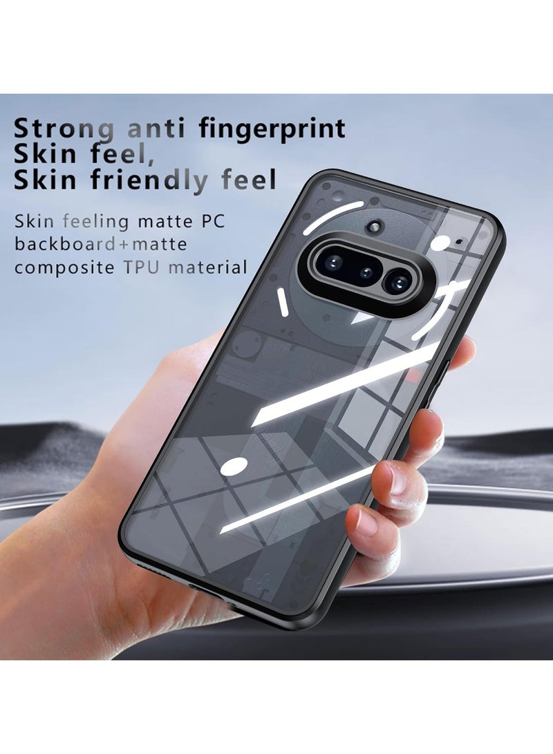 QIRG غطاء هاتف فور ناثينغ 3a غير متغير اللون، واقي صدمات مضاد للسقوط وخدوش رقيق شفاف من الكريستال (شفاف-أسود) - Image 2