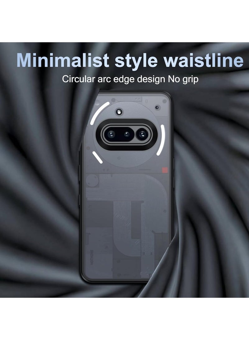 QIRG غطاء هاتف فور ناثينغ 3a غير متغير اللون، واقي صدمات مضاد للسقوط وخدوش رقيق شفاف من الكريستال (شفاف-أسود) - Image 3