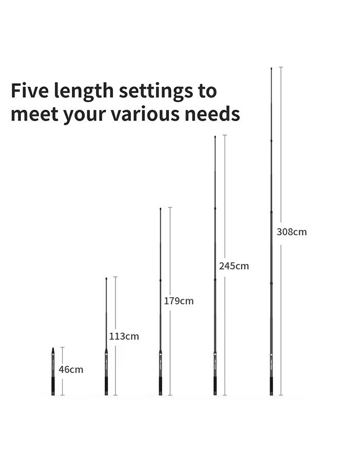 aMagisn aMagisn 3M Invisible Selfie Stick , Carbon Fiber Extended Monopod 118" Long Pole for Gopro Max Insta360 X2 X3 X4 X5 Accessories - Image 2