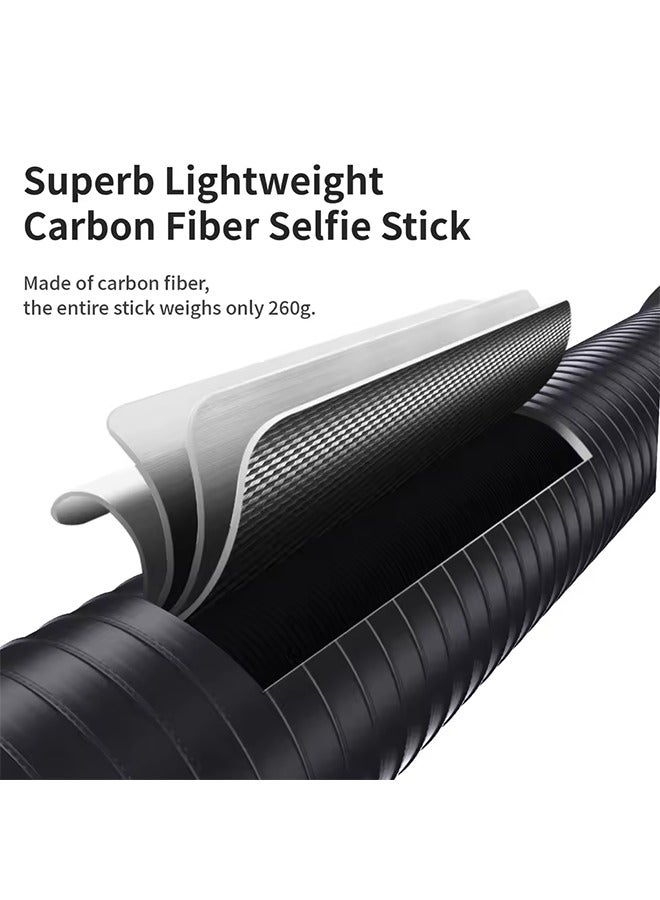 aMagisn aMagisn 3M Invisible Selfie Stick , Carbon Fiber Extended Monopod 118" Long Pole for Gopro Max Insta360 X2 X3 X4 X5 Accessories - Image 3