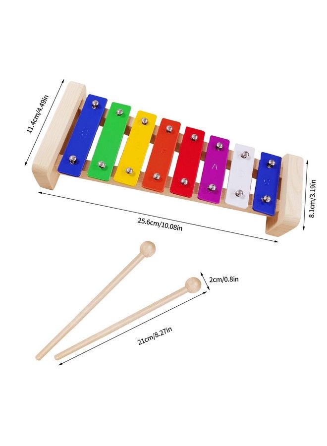 Jutoe Xylophone For Kidsglockenspiel With 2Child Safe Mallets 8Notes Diatoniccolorful Metal Bars With Educational Development Musicalxylophone For Toddlerskid Toy As Holiday/Birthday Diy Id - Image 4